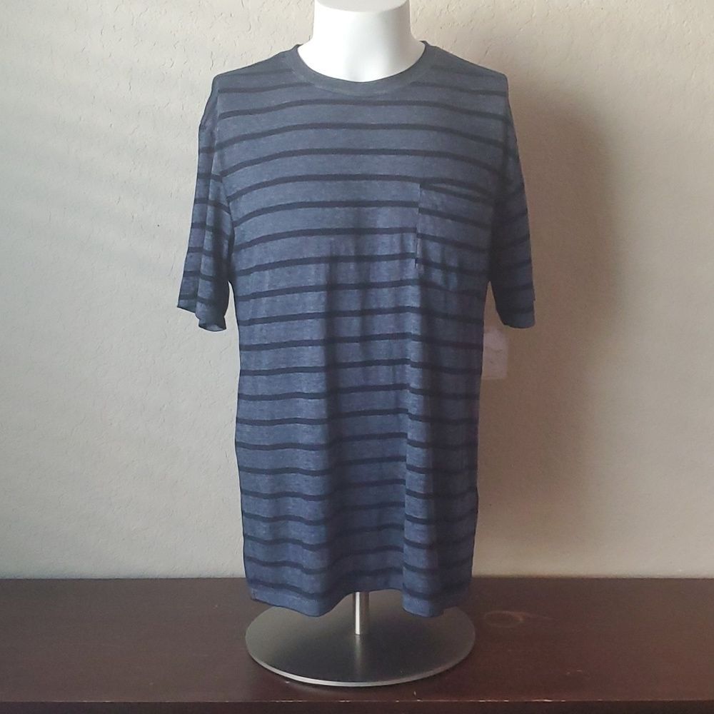 NWT Lucky Brand Venice Burnout Striped Pocket Tee - Medium